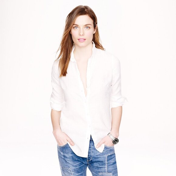 J. Crew perfect shirt in linen 2p - Picture 4 of 6